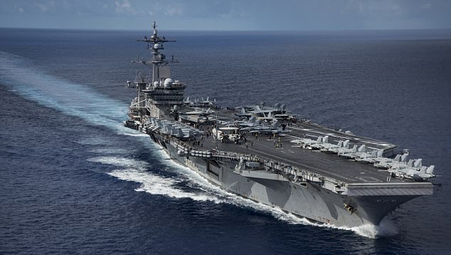 PHILIPPINE SEA (April 23, 2017)  Nimitz-class aircraft carrier USS Carl Vinson (CVN 70) transits the Philippine Sea while conducting a bilateral exercise with the Japan Maritime Self Defense Force. Carl Vinson Strike Group is currently operating as part of U.S. 7th Fleet, but remains deployed under the U.S. 3rd Fleet Forward operating concept, which provides additional options to the Pacific Fleet commander and leverages the capabilities of both 3rd and 7th Fleets. U.S. Navy aircraft carrier strike groups have patrolled the Indo-Asia-Pacific regularly and routinely for more than 70 years. (U.S. Navy photo by Mass Communication Specialist 2nd Class Z.A. Landers/Released)170423-N-GD109-023 Join the conversation: http://www.navy.mil/viewGallery.asp http://www.facebook.com/USNavy http://www.twitter.com/USNavy http://navylive.dodlive.mil http://pinterest.com https://plus.google.com